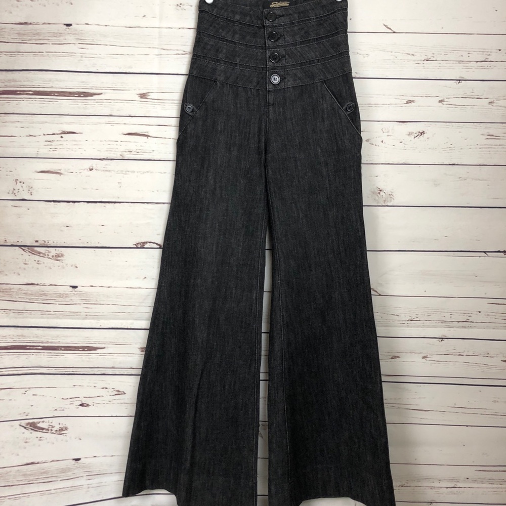 Serfontaine Designer Jeans High Waist Flare Wide
